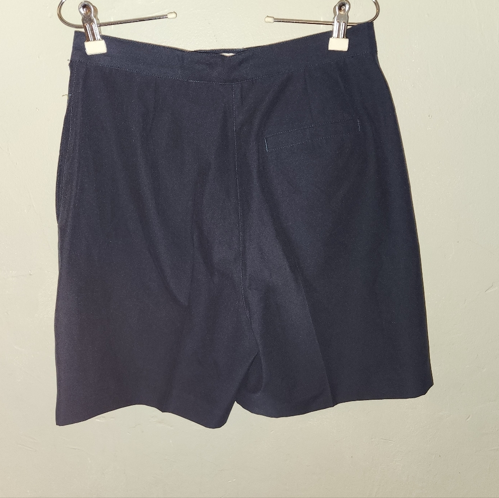Vintage Navy Blue High Rise Flat Front Golf Short By Liz Golf